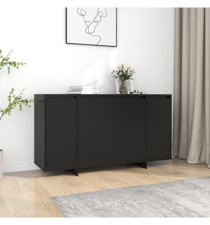 Buffet noir 135x41x75 cm bois d'ingénierie | Mobilier & Déco