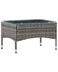 Table basse Gris 60x40x36 cm Résine tressée | Mobilier & Déco