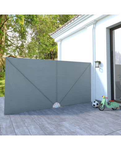 Auvent latéral pliable de terrasse Gris 400 x 200 cm | Mobilier & Déco