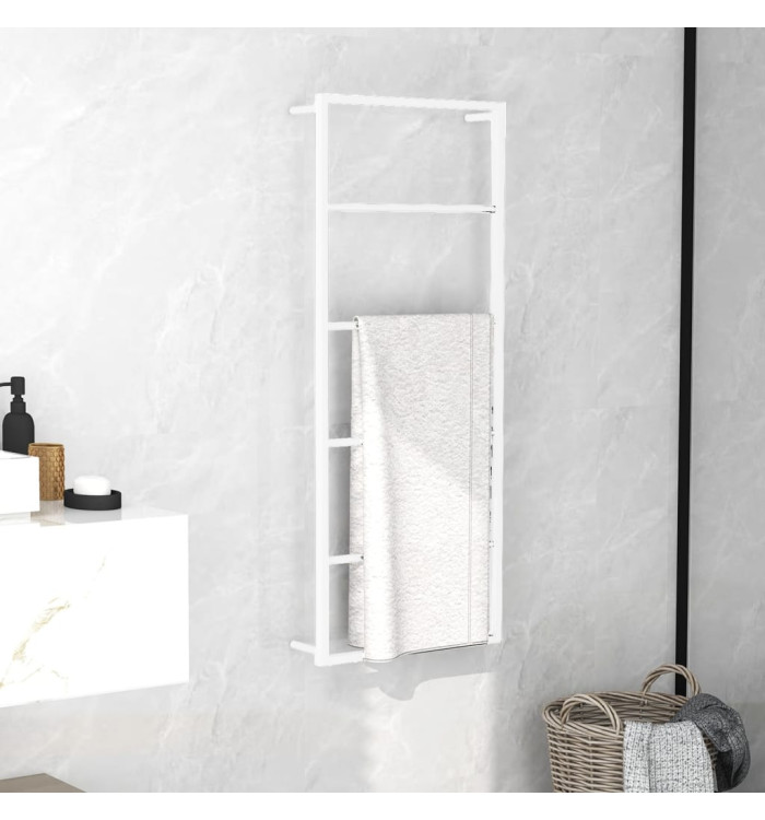 Porte-serviette Blanc 45x10x115 cm Acier | Mobilier & Déco