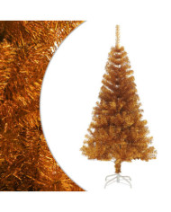 Sapin de Noël artificiel avec support Doré 120 cm PET | Mobilier & Déco