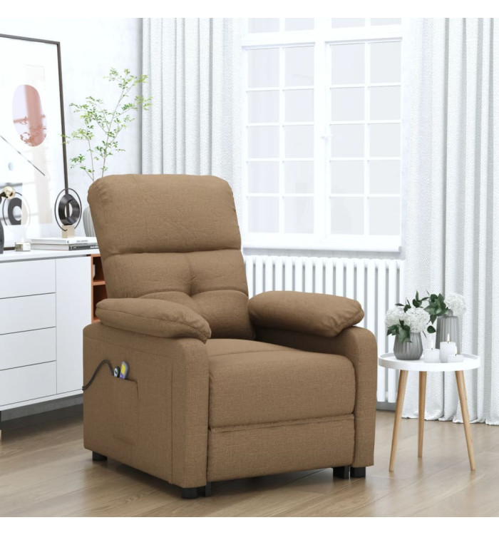 Fauteuil électrique de massage Marron Tissu | Mobilier & Déco