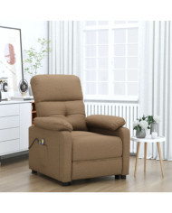 Fauteuil électrique de massage Marron Tissu | Mobilier & Déco