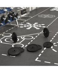 Barre d'haltères avec plaques 90 kg fonte | Mobilier & Déco