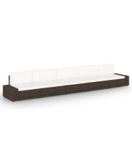 Salon de jardin 5 pcs avec coussins Marron Résine tressée | Mobilier & Déco
