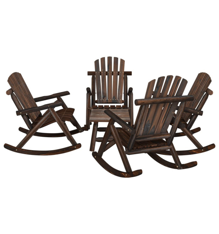 Ensemble de salon de jardin 5 pcs bois massif d'épicéa | Mobilier & Déco