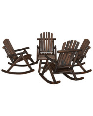 Ensemble de salon de jardin 5 pcs bois massif d'épicéa | Mobilier & Déco