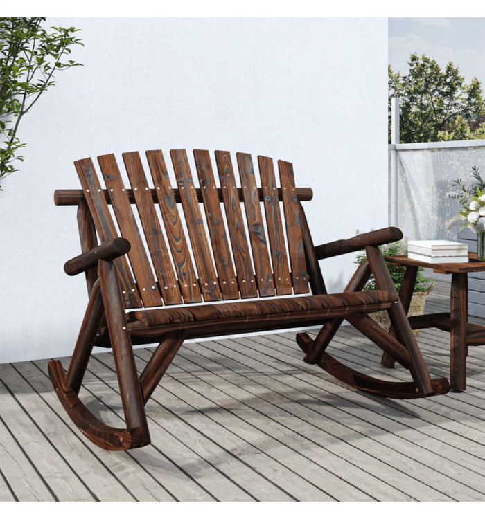 Banc à bascule jardin 2 places 123x96x102 cm bois massif épicéa | Mobilier & Déco