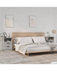 Tables de chevet 2 pcs Gris béton Bois d'ingénierie | Mobilier & Déco