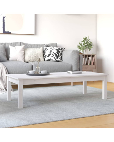 Table basse Blanc 110x50x30 cm Bois massif de pin | Mobilier & Déco