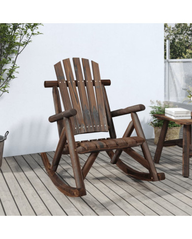 Chaise à bascule de jardin 69x96x101 cm bois massif d'épicéa | Mobilier & Déco