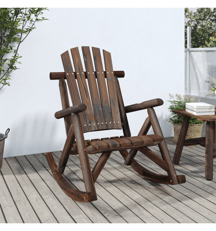 Chaise à bascule de jardin 69x96x101 cm bois massif d'épicéa | Mobilier & Déco