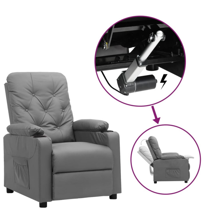 Fauteuil Gris Similicuir | Mobilier & Déco