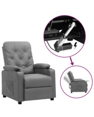 Fauteuil Gris Similicuir | Mobilier & Déco