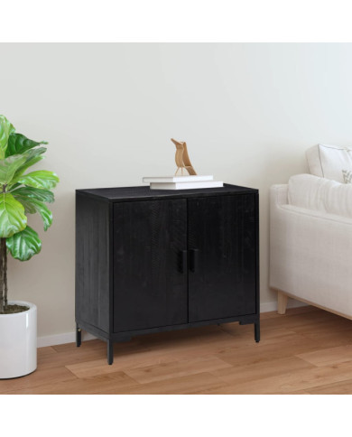 Buffet Noir 75x35x70 cm Bois de pin massif | Mobilier & Déco