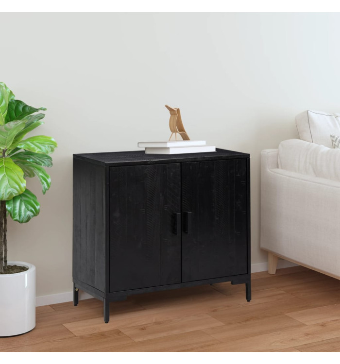 Buffet Noir 75x35x70 cm Bois de pin massif | Mobilier & Déco