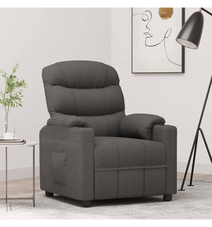 Fauteuil inclinable Gris foncé Tissu | Mobilier & Déco
