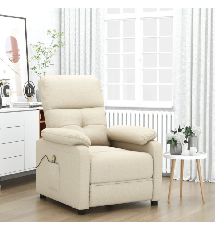 Fauteuil de massage Crème Tissu | Mobilier & Déco