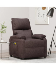 Fauteuil électrique de massage Marron foncé Tissu | Mobilier & Déco