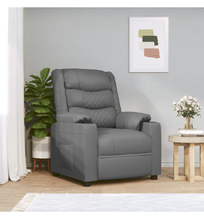 Fauteuil inclinable électrique Gris Similicuir | Mobilier & Déco