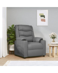 Fauteuil inclinable électrique Gris Similicuir | Mobilier & Déco