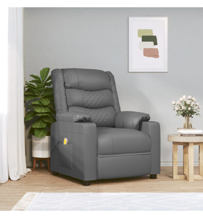 Fauteuil de massage Gris Similicuir | Mobilier & Déco