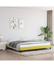 Cadre de lit sans matelas vert 200x200 cm tissu | Mobilier & Déco