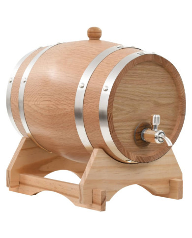 Tonneau à vin avec robinet Chêne massif 12 L | Mobilier & Déco