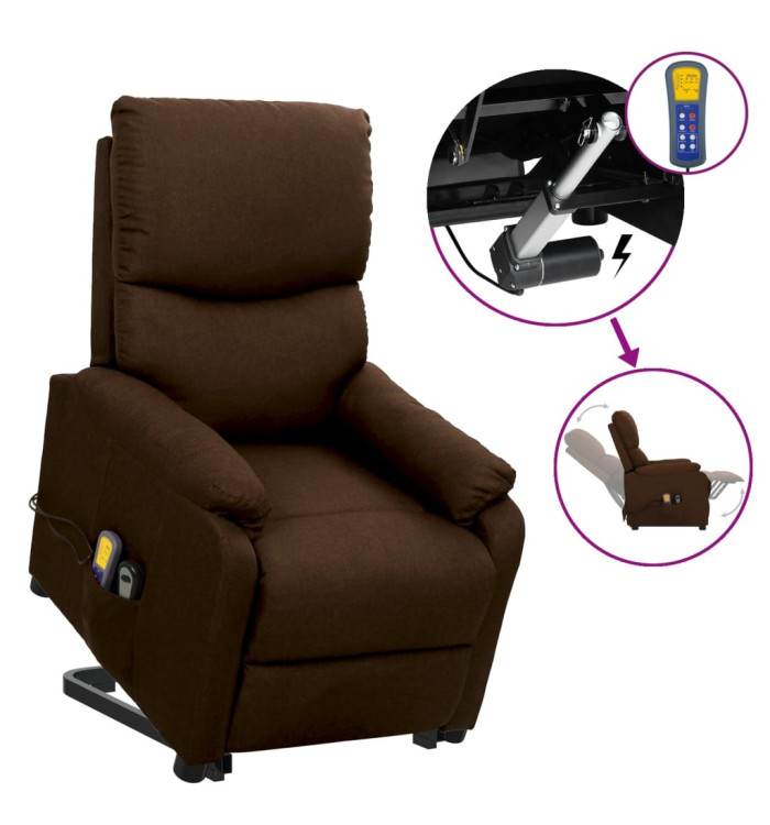 Fauteuil de massage Marron foncé Tissu | Mobilier & Déco