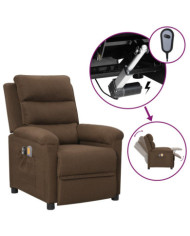 Fauteuil électrique de massage Marron Tissu | Mobilier & Déco