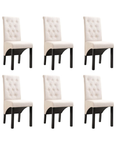 Chaises à manger lot de 6 crème tissu | Mobilier & Déco