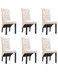 Chaises à manger lot de 6 crème tissu | Mobilier & Déco