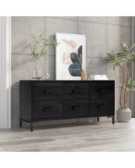 Armoire de rangement Noir 110x30x45 cm Bois de pin massif | Mobilier & Déco