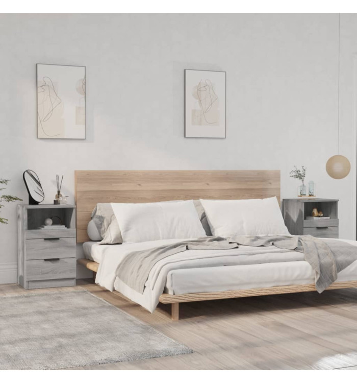 Tables de chevet 2 pcs Sonoma gris Bois d'ingénierie | Mobilier & Déco