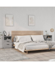 Tables de chevet 2 pcs Sonoma gris Bois d'ingénierie | Mobilier & Déco