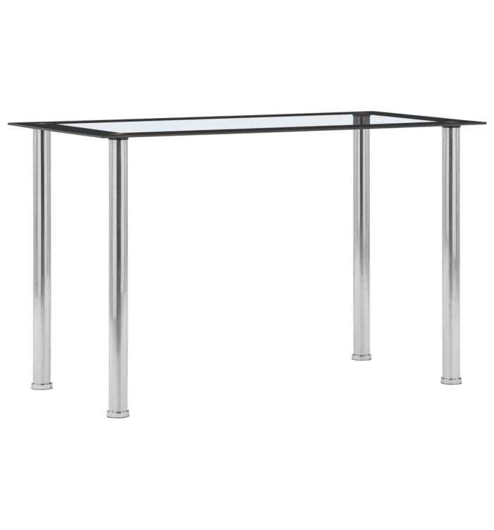 Table à manger Noir et transparent 120x60x75 cm Verre trempé | Mobilier & Déco