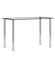 Table à manger Noir et transparent 120x60x75 cm Verre trempé | Mobilier & Déco