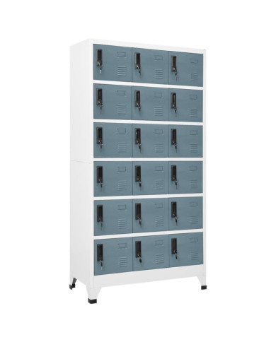 Armoire à casiers Gris clair et gris foncé 90x40x180 cm Acier | Mobilier & Déco