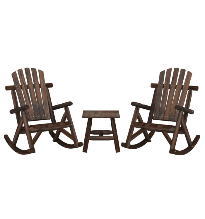 Ensemble de salon de jardin 3 pcs bois massif d'épicéa | Mobilier & Déco