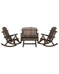 Ensemble de salon de jardin 4 pcs bois massif d'épicéa | Mobilier & Déco