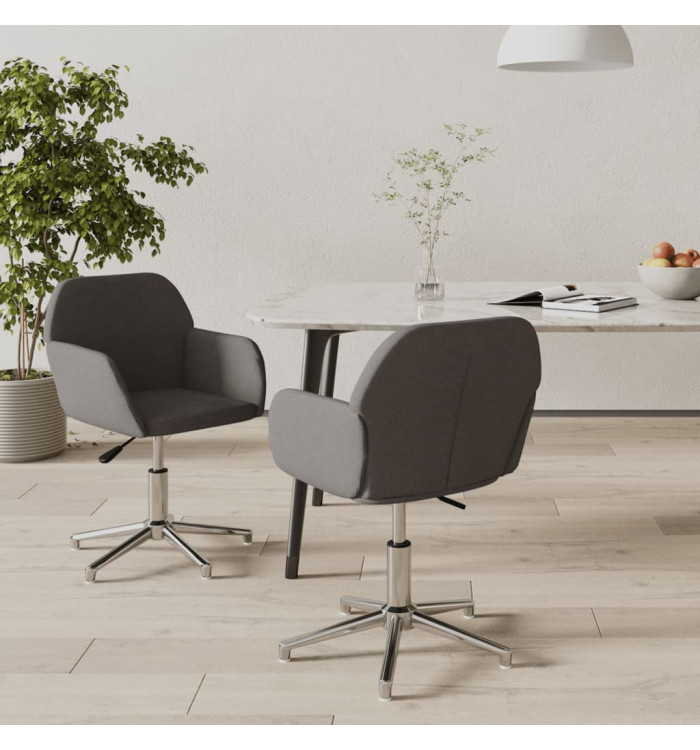 Chaises pivotantes à manger lot de 2 Gris foncé Tissu | Mobilier & Déco