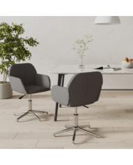 Chaises pivotantes à manger lot de 2 Gris foncé Tissu | Mobilier & Déco