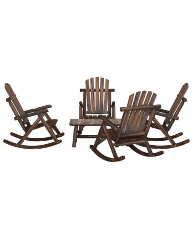 Ensemble de salon de jardin 5 pcs bois massif d'épicéa | Mobilier & Déco