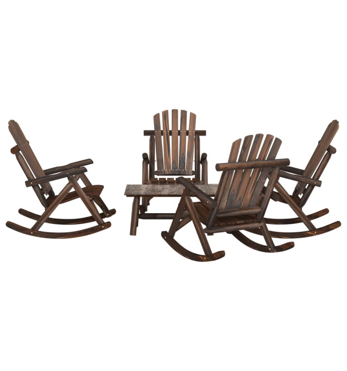 Ensemble de salon de jardin 5 pcs bois massif d'épicéa | Mobilier & Déco