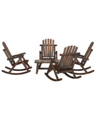 Ensemble de salon de jardin 5 pcs bois massif d'épicéa | Mobilier & Déco
