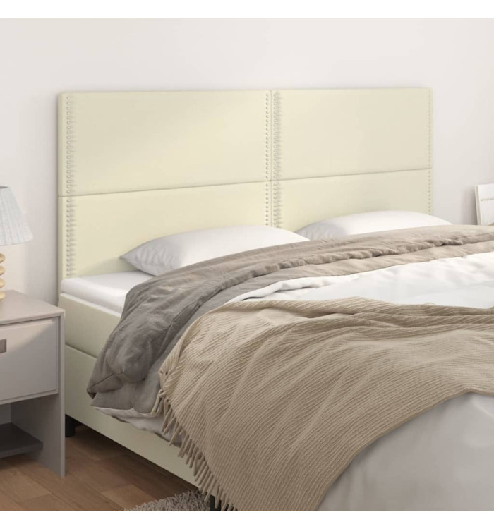 Têtes de lit 4 pcs Crème 80x5x78/88 cm Similicuir | Mobilier & Déco