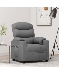 Fauteuil électrique de massage Gris clair Tissu | Mobilier & Déco