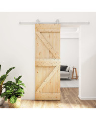Porte coulissante et kit de quincaillerie 70x210 cm pin massif | Mobilier & Déco