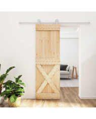 Porte coulissante et kit de quincaillerie 70x210 cm pin massif | Mobilier & Déco