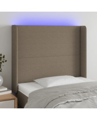 Tête de lit à LED Taupe 93x16x118/128 cm Tissu | Mobilier & Déco